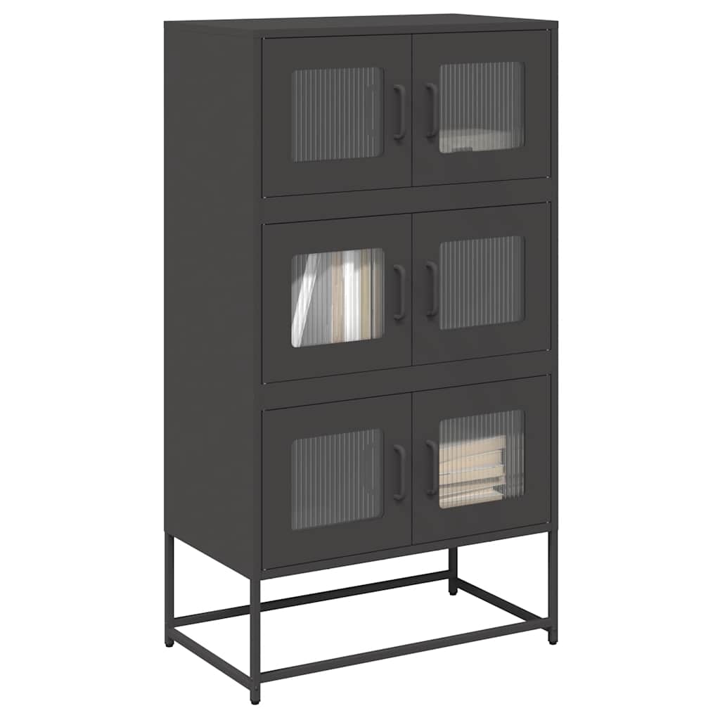 vidaXL Highboard Black 68x39x123 cm Steel