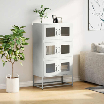vidaXL Highboard White 68x39x123 cm Steel
