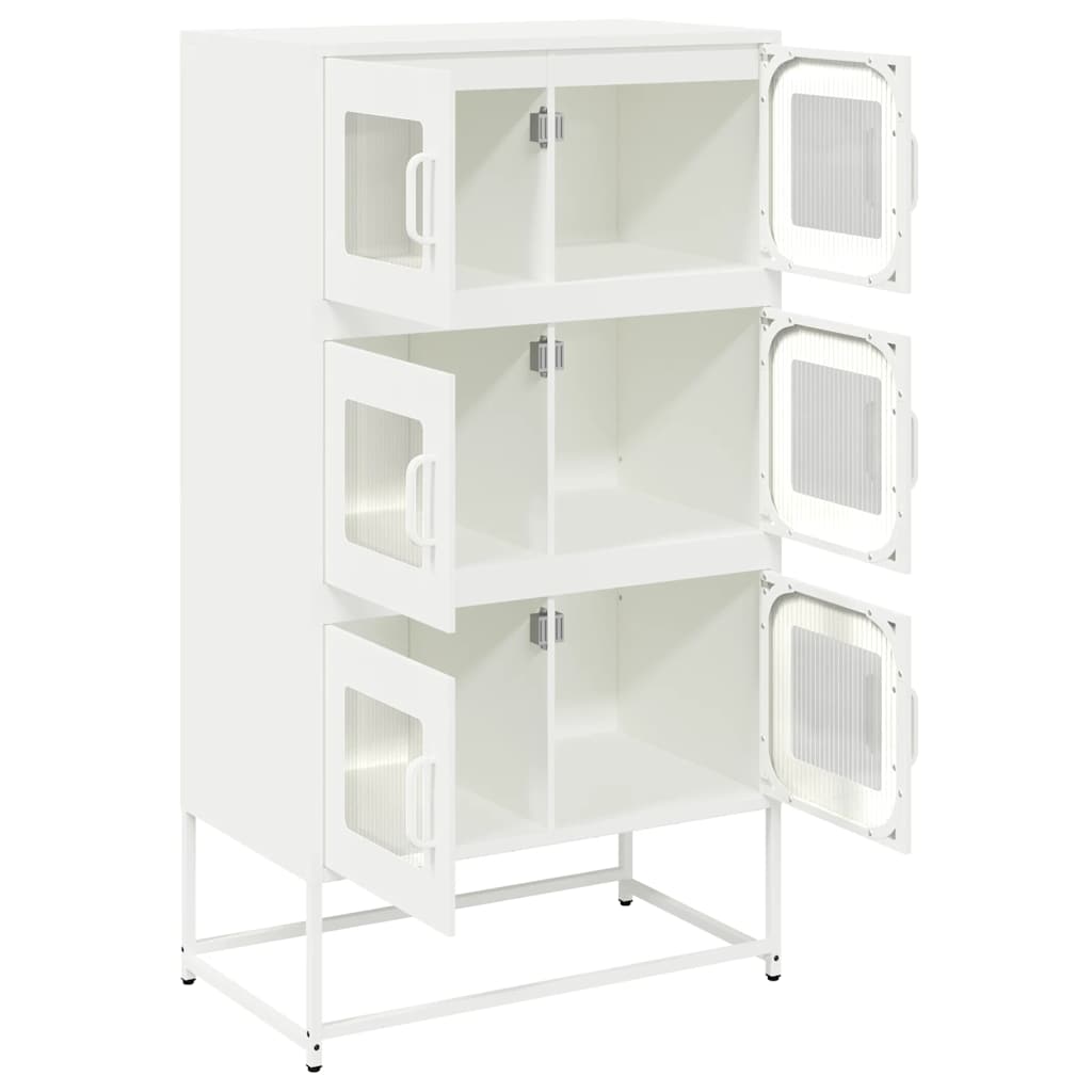vidaXL Highboard White 68x39x123 cm Steel