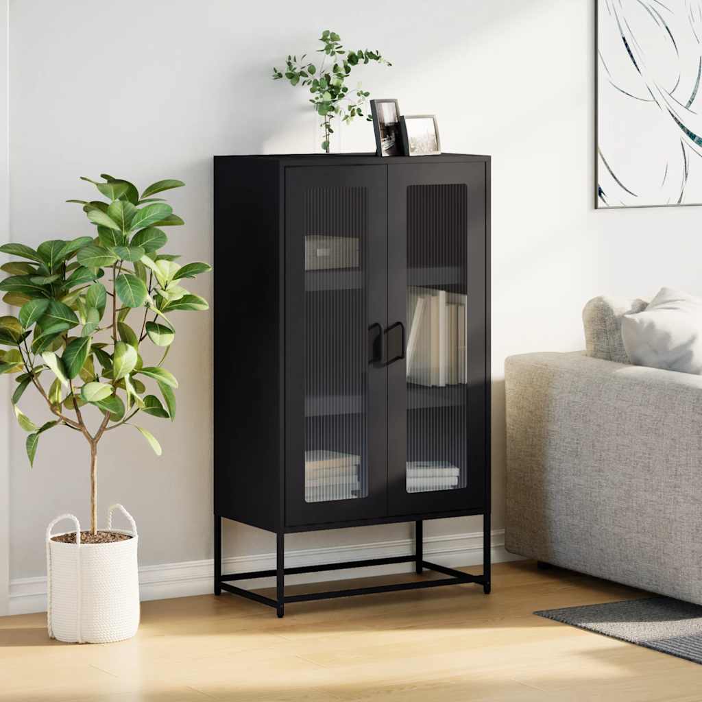 vidaXL Highboard Black 68x39x123 cm Steel