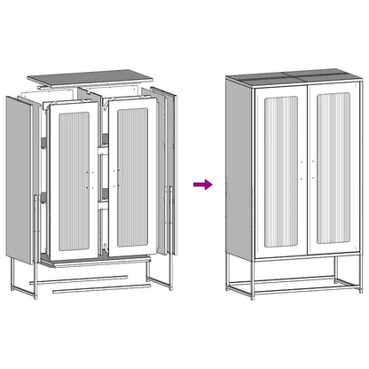vidaXL Highboard Pink 68x39x123 cm Steel