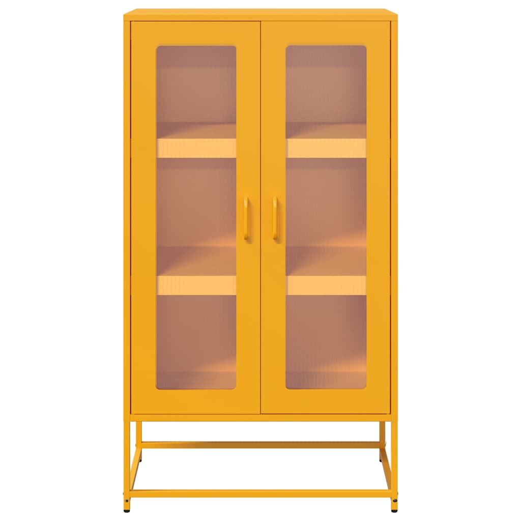 vidaXL Highboard Mustard Yellow 68x39x123 cm Steel