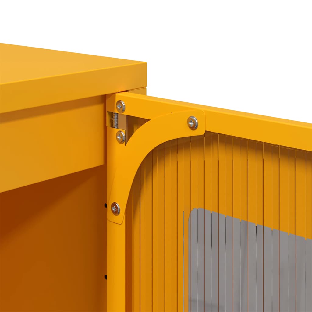 vidaXL Highboard Mustard Yellow 68x39x123 cm Steel