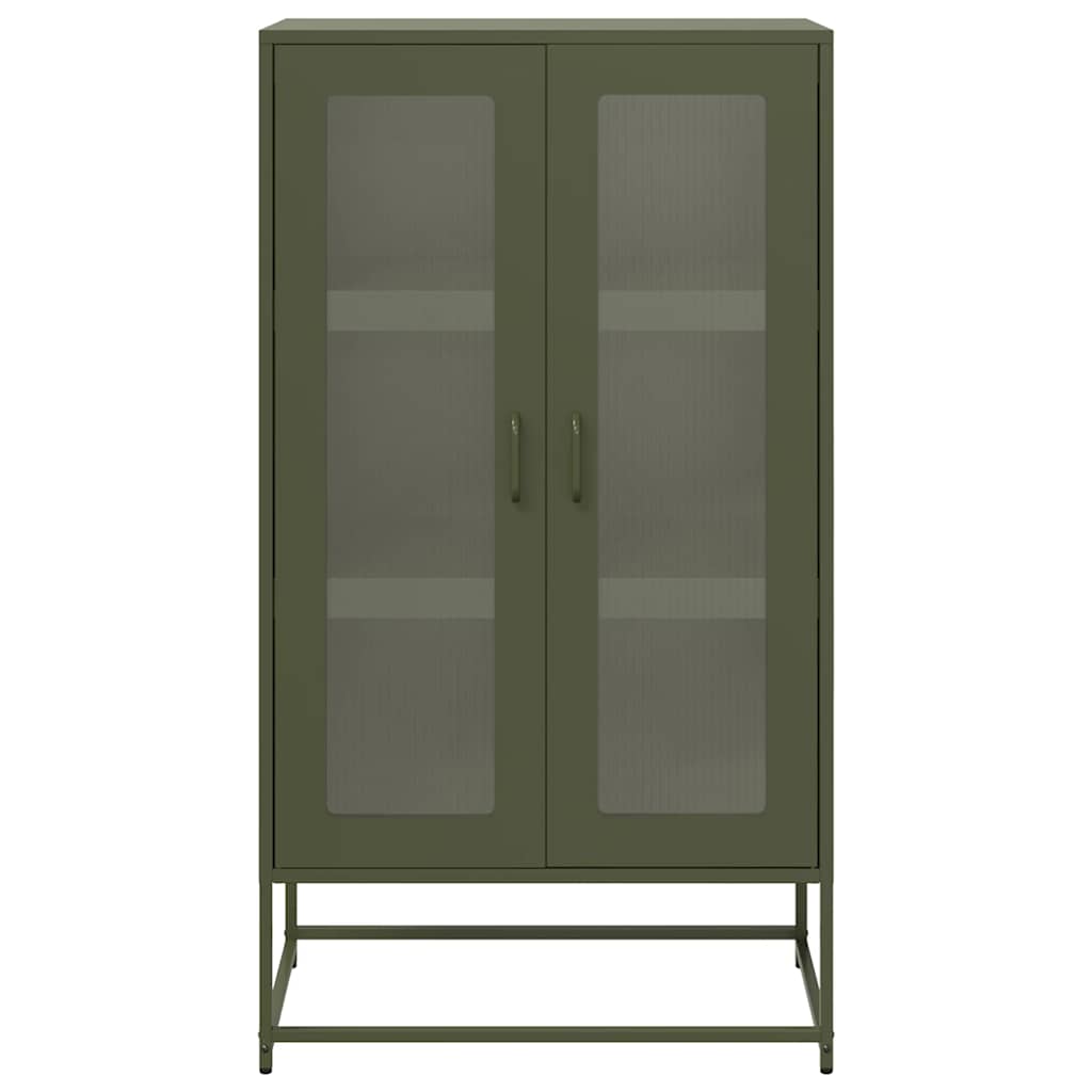 vidaXL Highboard Olive Green 68x39x123 cm Steel