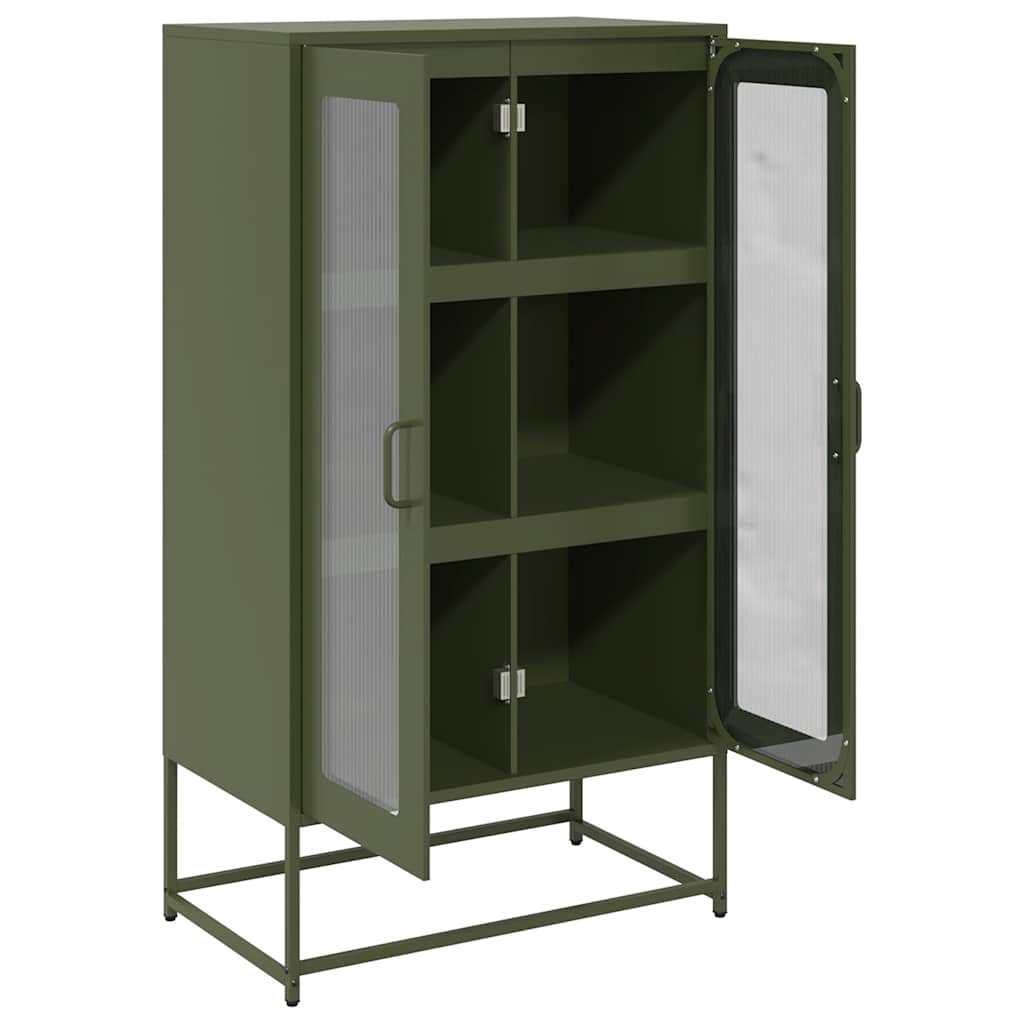 vidaXL Highboard Olive Green 68x39x123 cm Steel