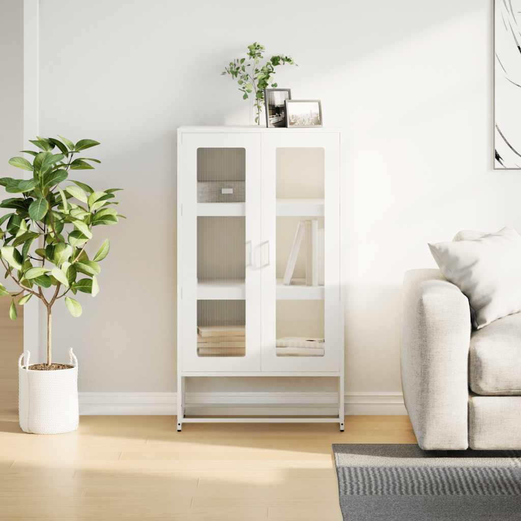vidaXL Highboard White 68x39x123 cm Steel