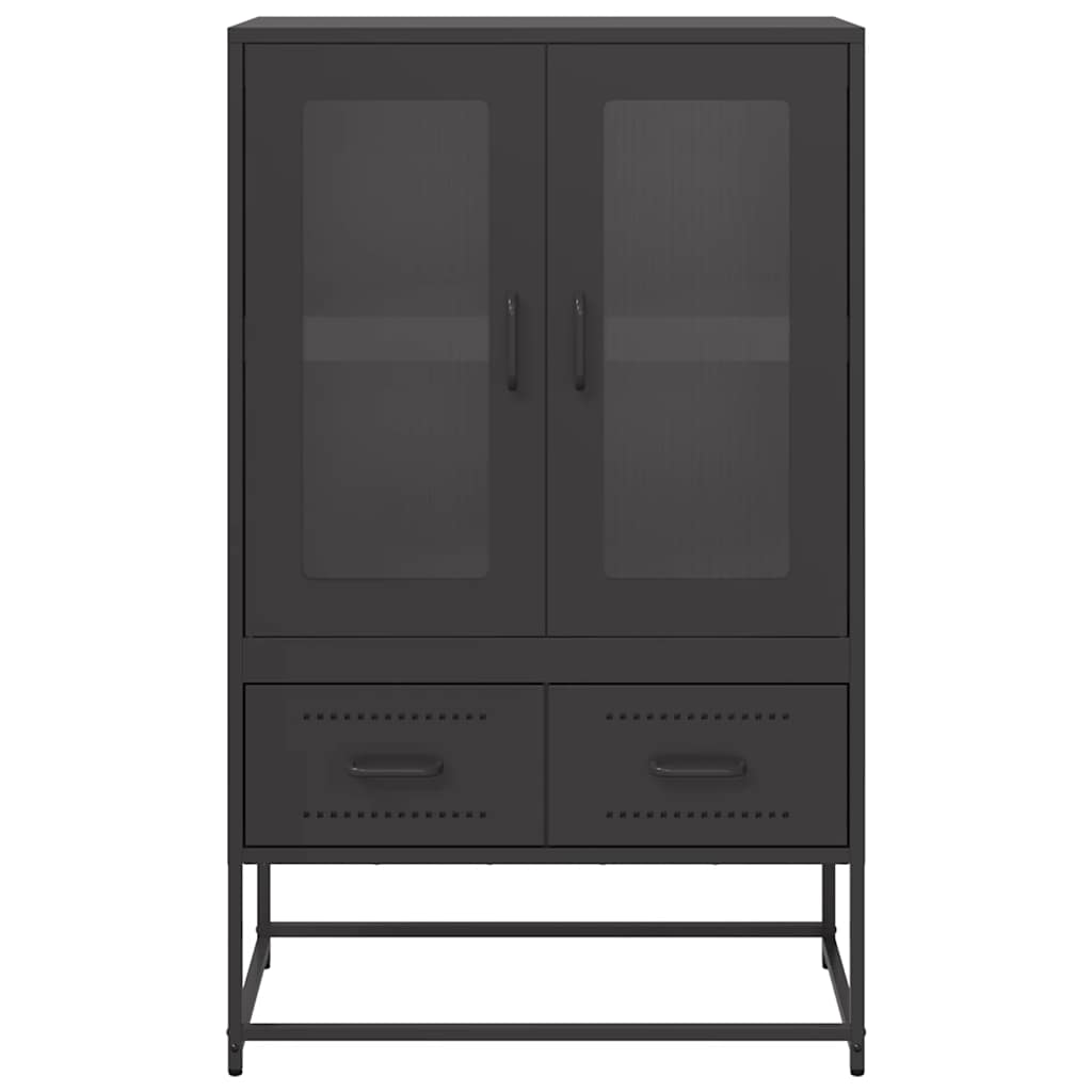 vidaXL Highboard Black 68x39x111.5 cm Steel