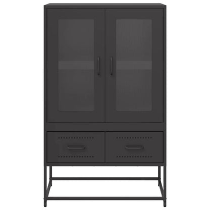 vidaXL Highboard Black 68x39x111.5 cm Steel