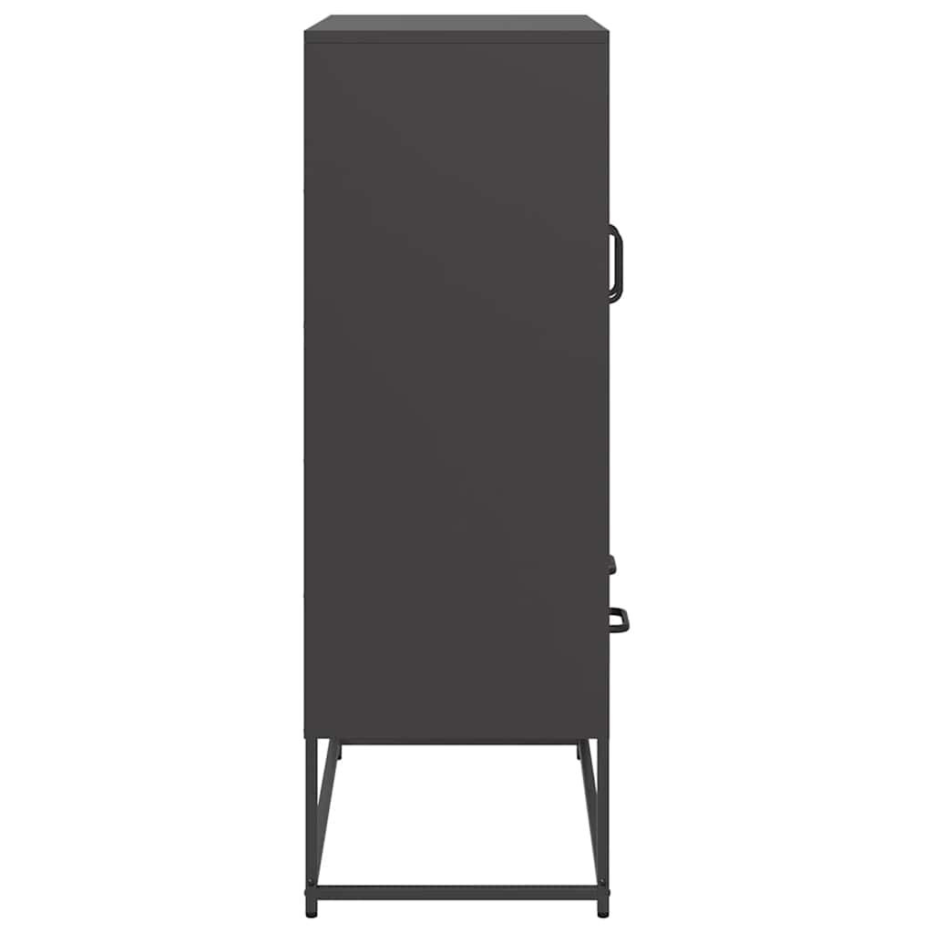 vidaXL Highboard Black 68x39x111.5 cm Steel