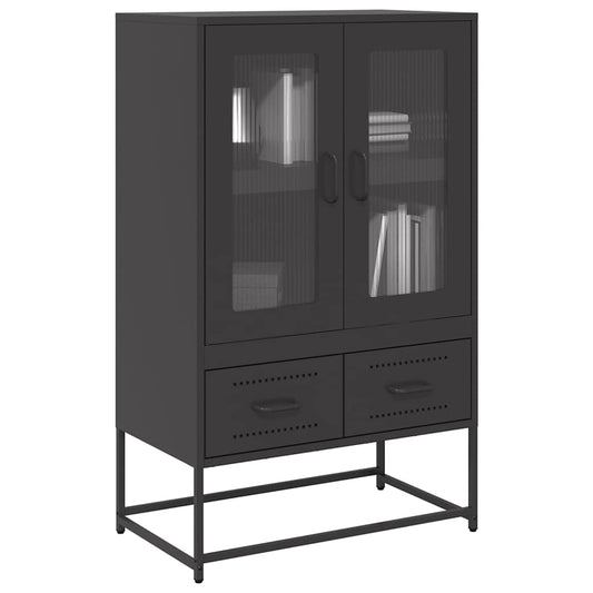 vidaXL Highboard Black 68x39x111.5 cm Steel