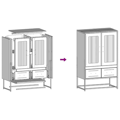 vidaXL Highboard Anthracite 68x39x111.5 cm Steel