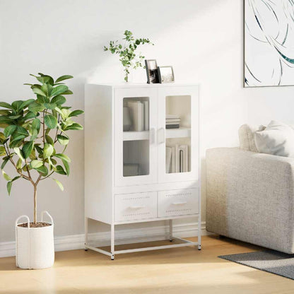 vidaXL Highboard White 68x39x111,5 cm Steel