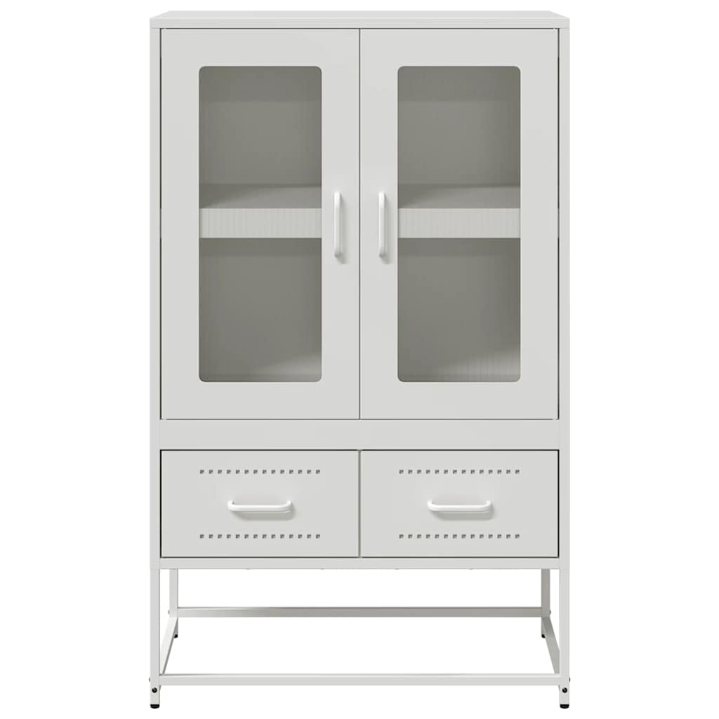 vidaXL Highboard White 68x39x111.5 cm Steel