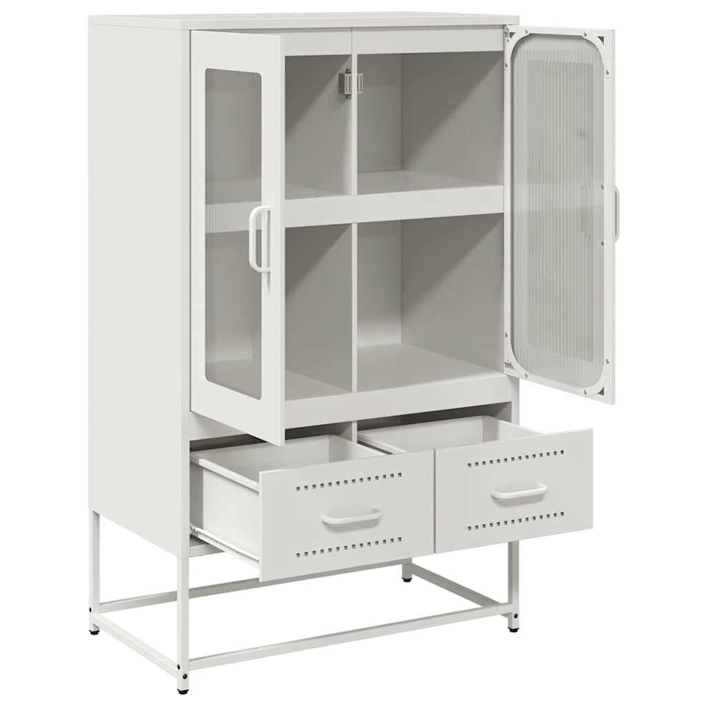 vidaXL Highboard White 68x39x111.5 cm Steel