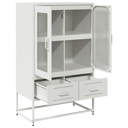 vidaXL Highboard White 68x39x111,5 cm Steel