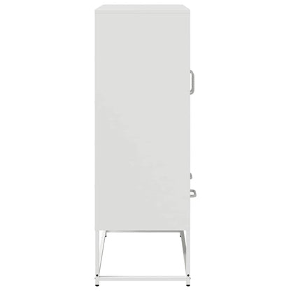 vidaXL Highboard White 68x39x111.5 cm Steel