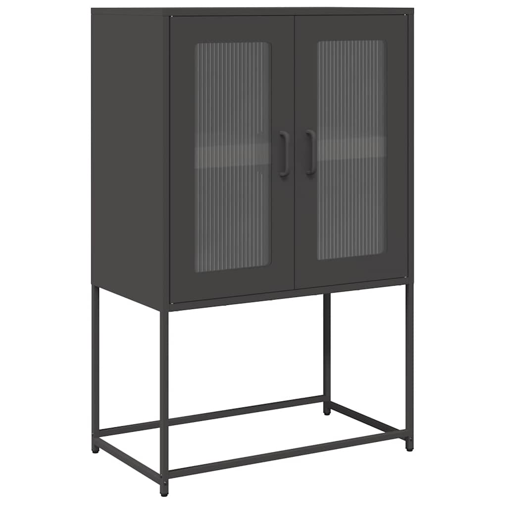 vidaXL Highboard Black 68x39x107 cm Steel