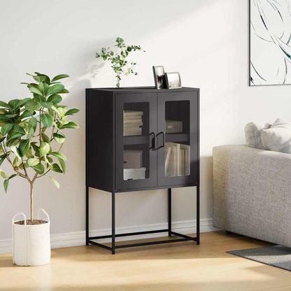 vidaXL Highboard Black 68x39x107 cm Steel