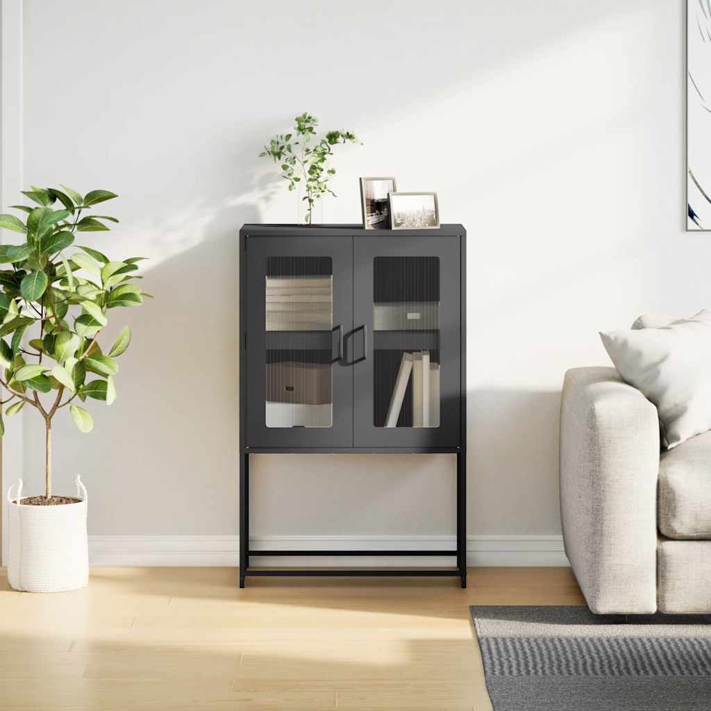 vidaXL Highboard Black 68x39x107 cm Steel