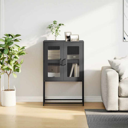 vidaXL Highboard Black 68x39x107 cm Steel