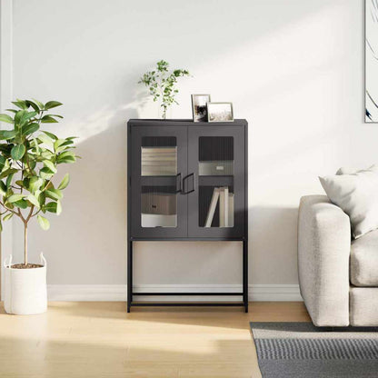 vidaXL Highboard Black 68x39x107 cm Steel