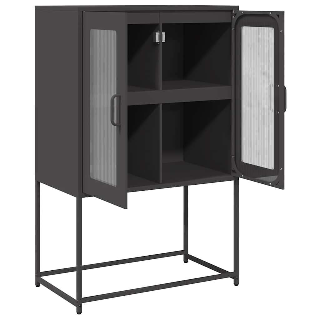 vidaXL Highboard Black 68x39x107 cm Steel