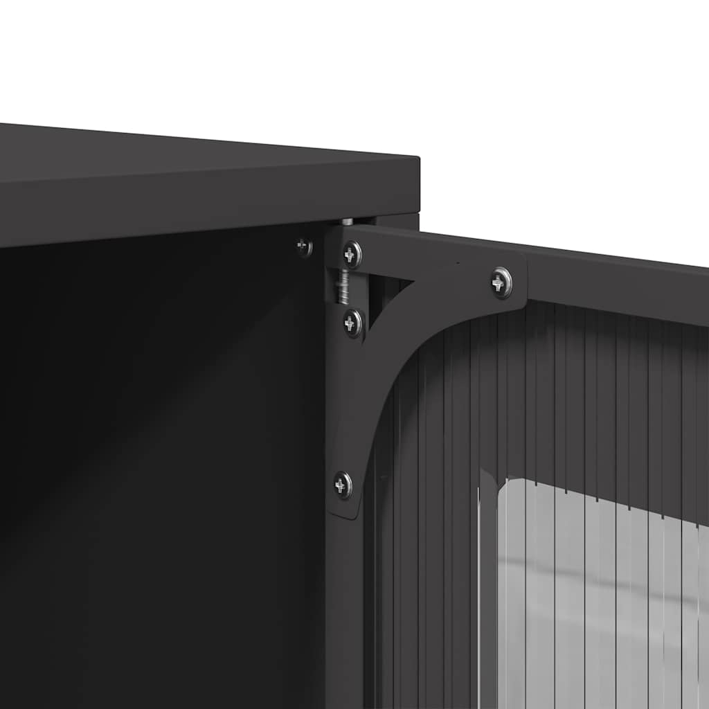 vidaXL Highboard Black 68x39x107 cm Steel