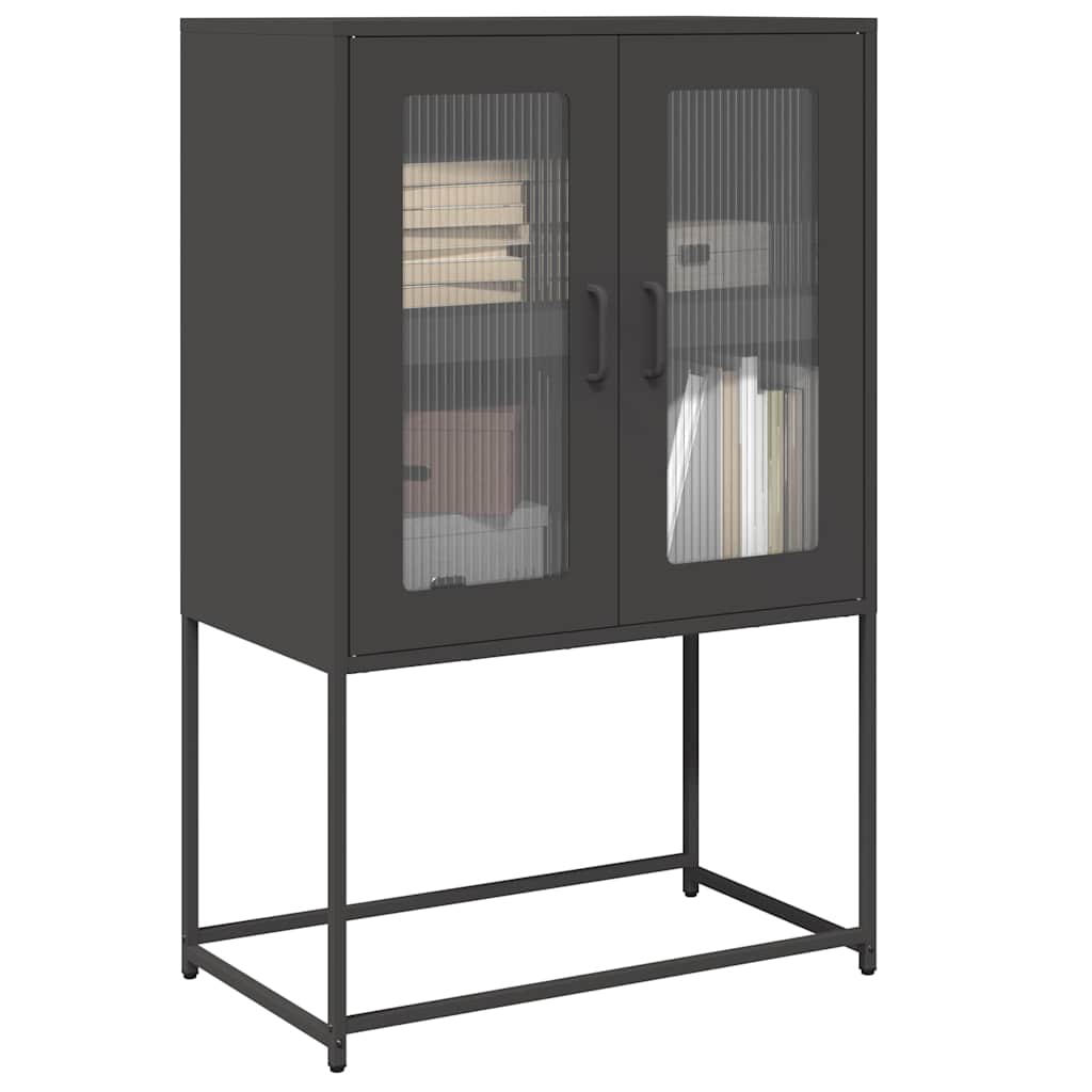 vidaXL Highboard Black 68x39x107 cm Steel