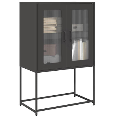 vidaXL Highboard Black 68x39x107 cm Steel