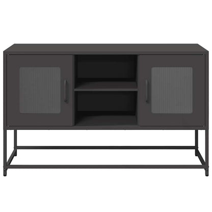 vidaXL TV Cabinet Black 100.5x39x60.5 cm Steel
