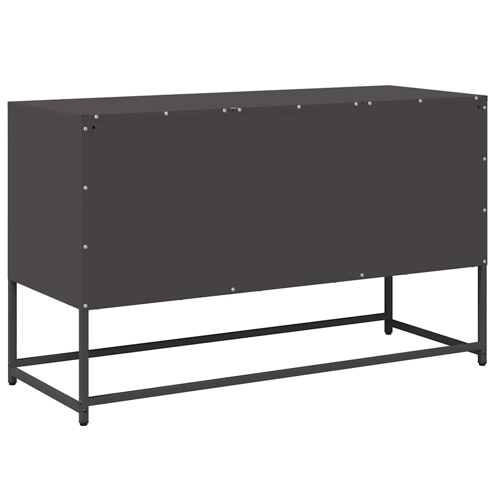 vidaXL TV Cabinet Black 100.5x39x60.5 cm Steel