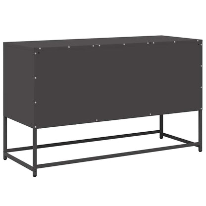 vidaXL TV Cabinet Black 100.5x39x60.5 cm Steel