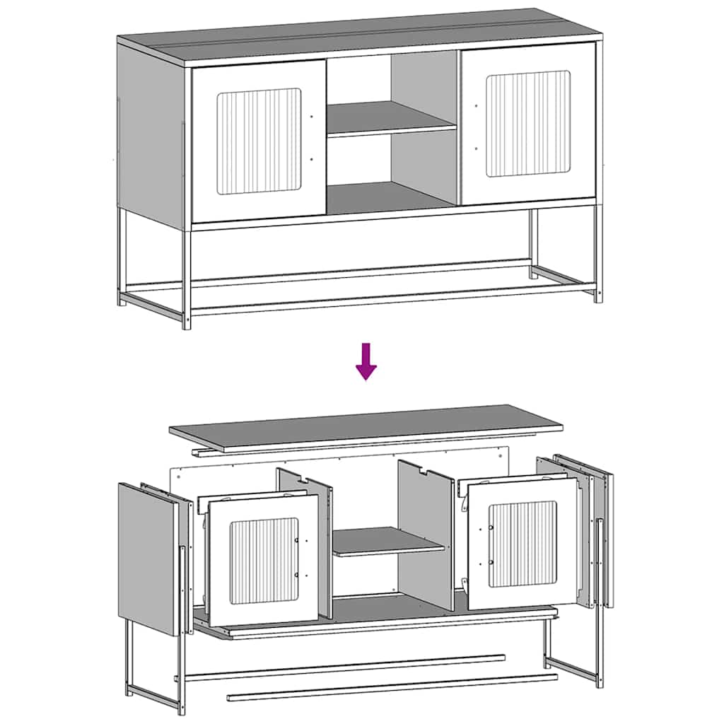 vidaXL TV Cabinet Anthracite 100.5x39x60.5 cm Steel