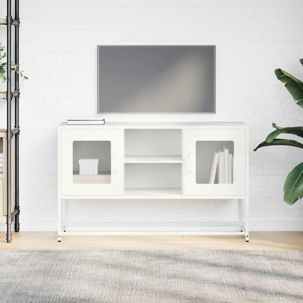 vidaXL TV Cabinet White 100,5x39x60,5 cm Steel