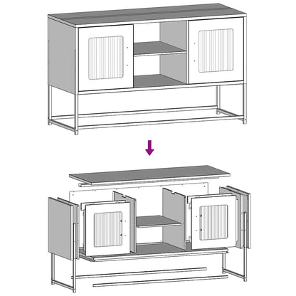 vidaXL TV Cabinet White 100.5x39x60.5 cm Steel
