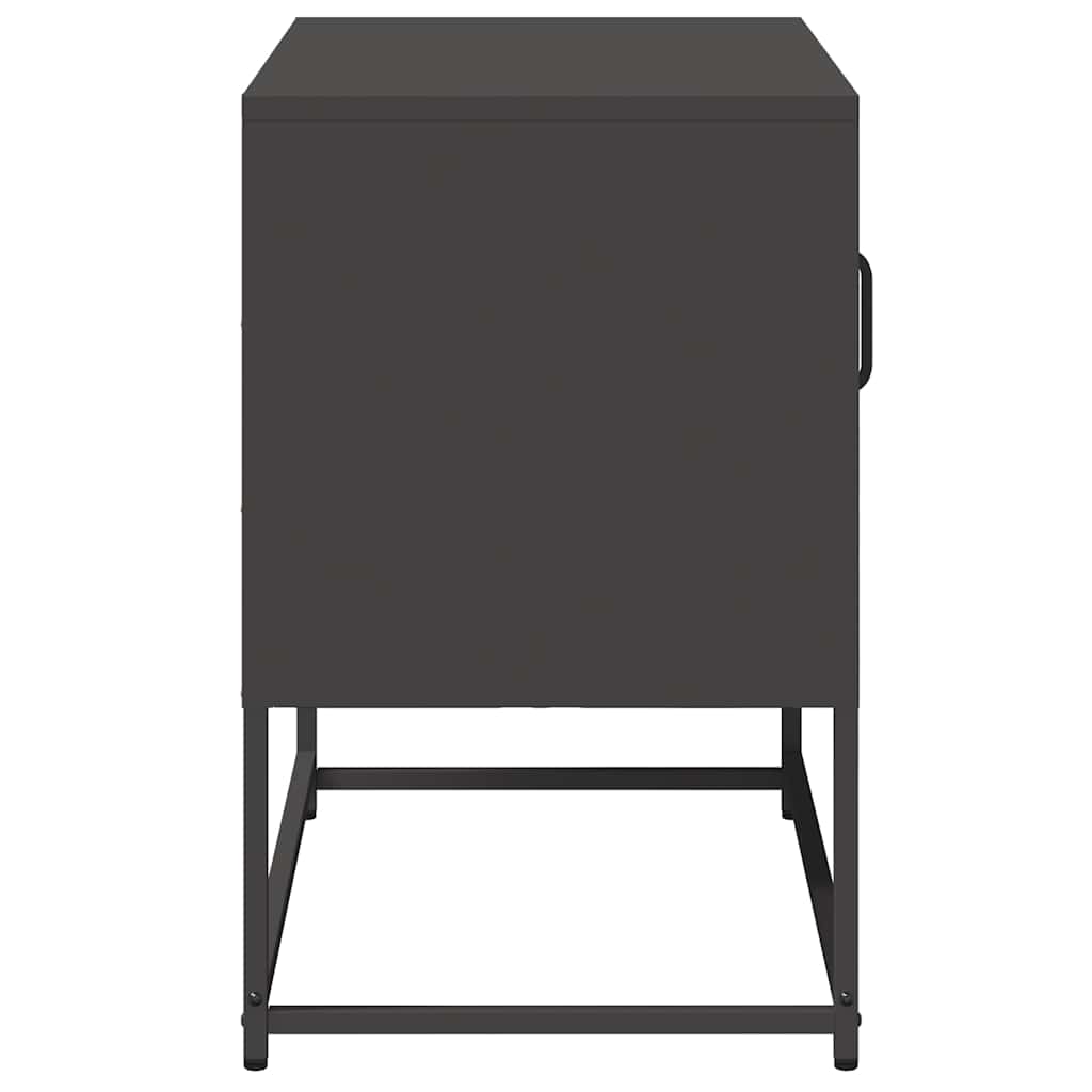 vidaXL TV Cabinet Black 68x39x60.5 cm Steel