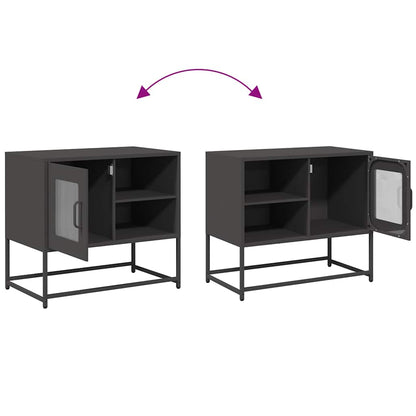 vidaXL TV Cabinet Black 68x39x60.5 cm Steel