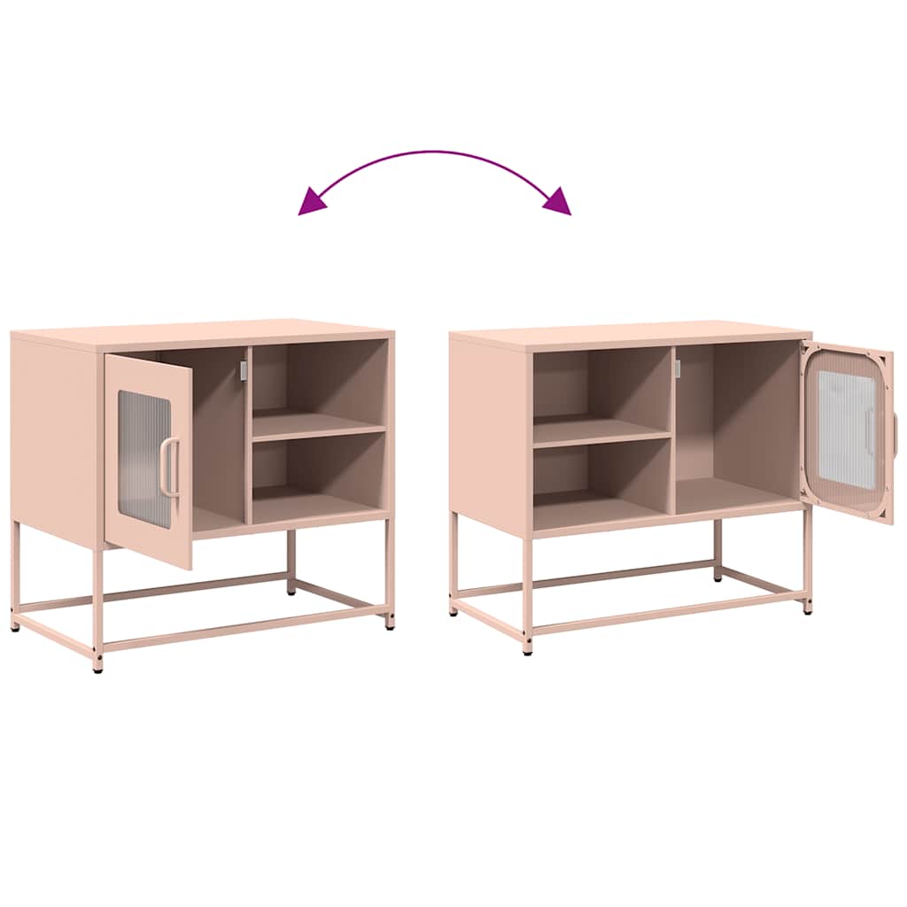 vidaXL TV Cabinet Pink 68x39x60.5 cm Steel