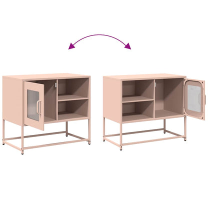 vidaXL TV Cabinet Pink 68x39x60.5 cm Steel