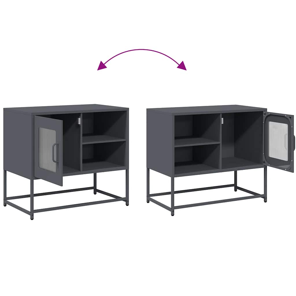vidaXL TV Cabinet Anthracite 68x39x60.5 cm Steel