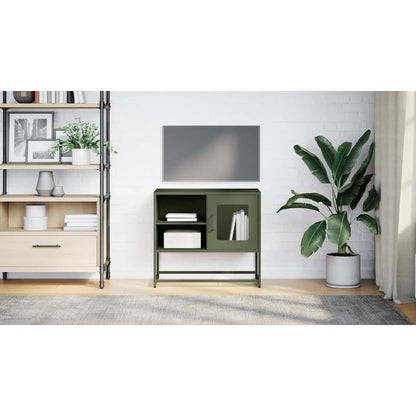 vidaXL TV Cabinet Olive Green 68x39x60.5 cm Steel