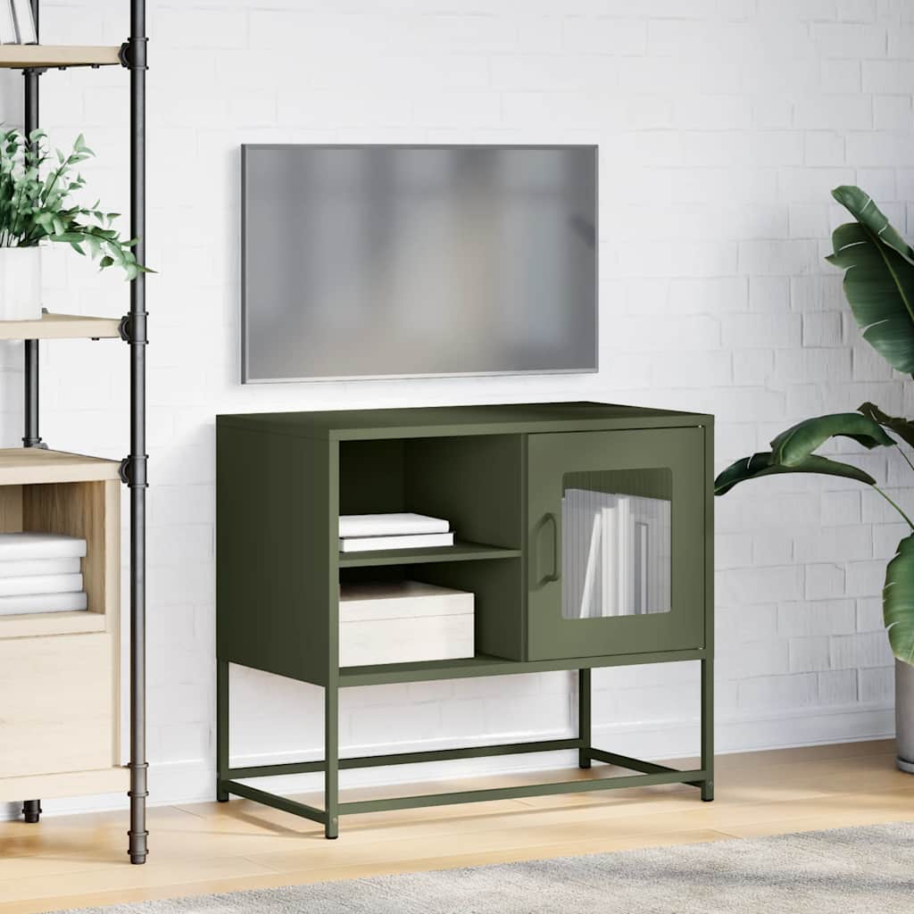 vidaXL TV Cabinet Olive Green 68x39x60.5 cm Steel
