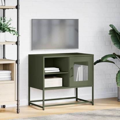 vidaXL TV Cabinet Olive Green 68x39x60.5 cm Steel