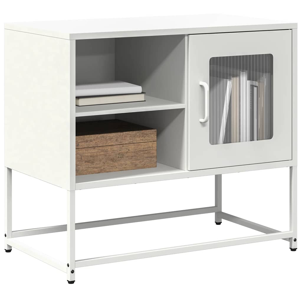 vidaXL TV Cabinet White 68x39x60.5 cm Steel