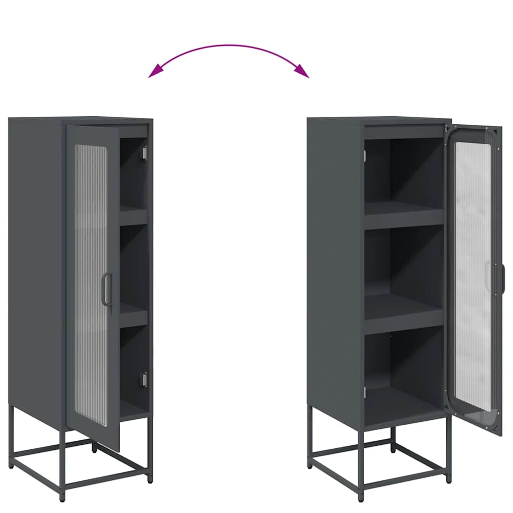 vidaXL Highboard Anthracite 36x39x123 cm Cold-rolled Steel