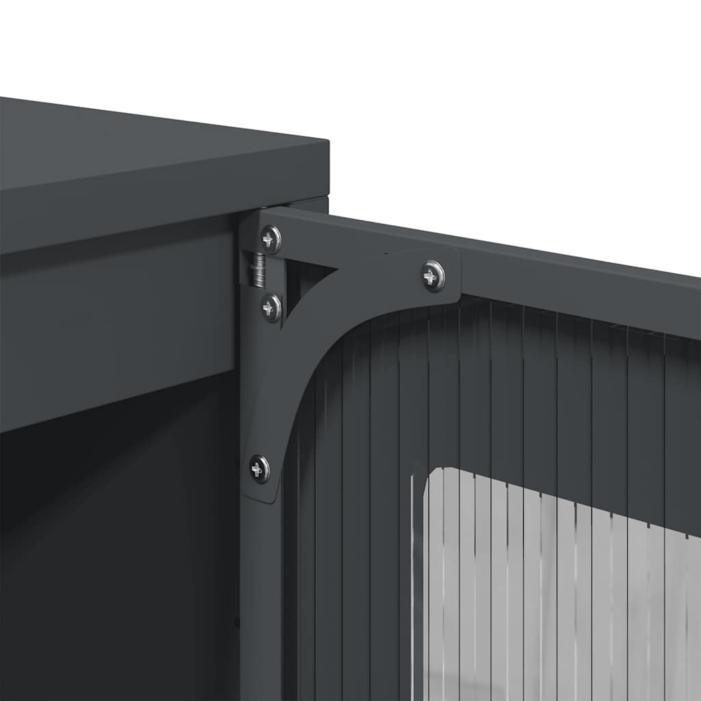 vidaXL Highboard Anthracite 36x39x123 cm Cold-rolled Steel
