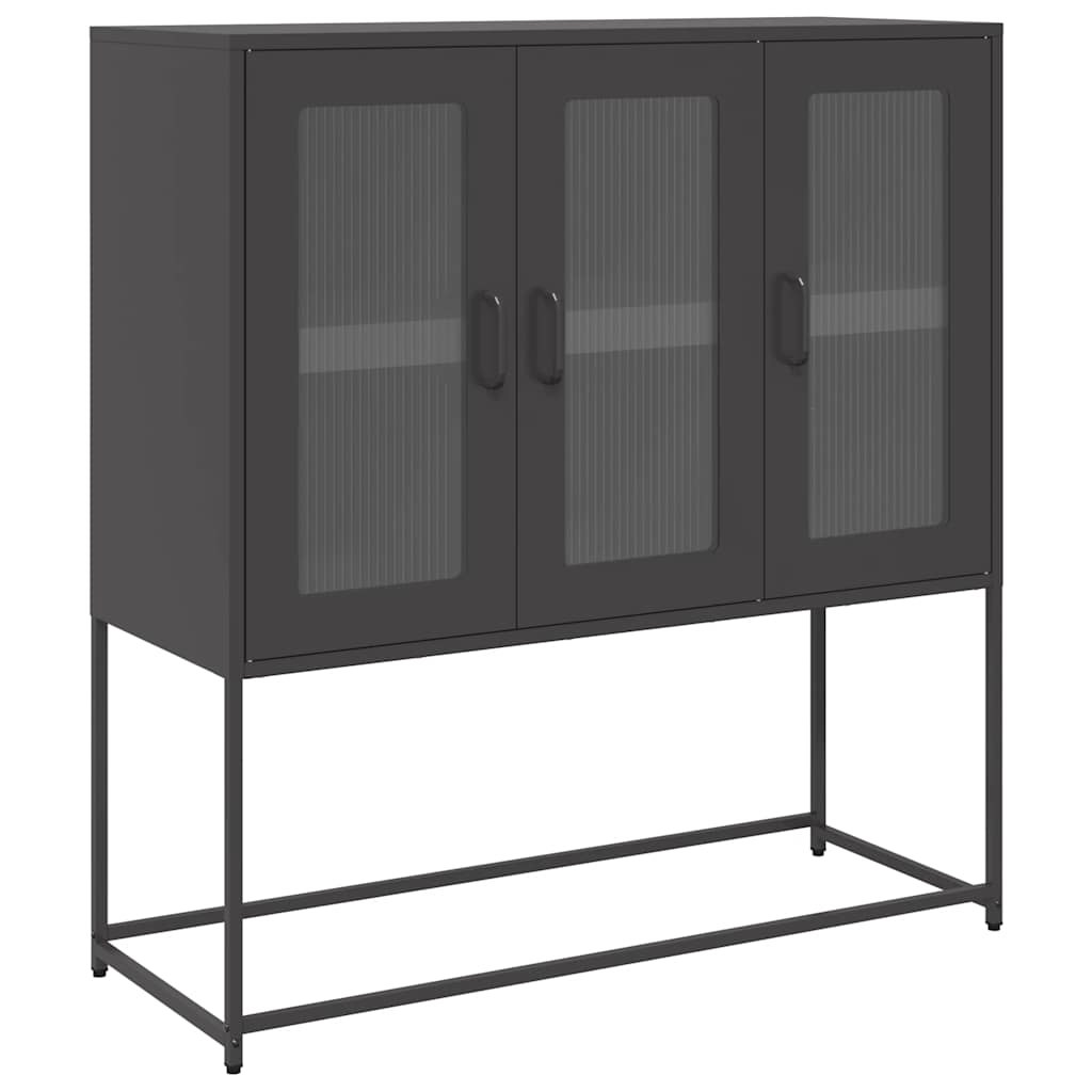 vidaXL Sideboard Black 100,5x39x107 cm Cold-rolled Steel
