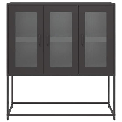 vidaXL Sideboard Black 100.5x39x107 cm Cold-rolled Steel