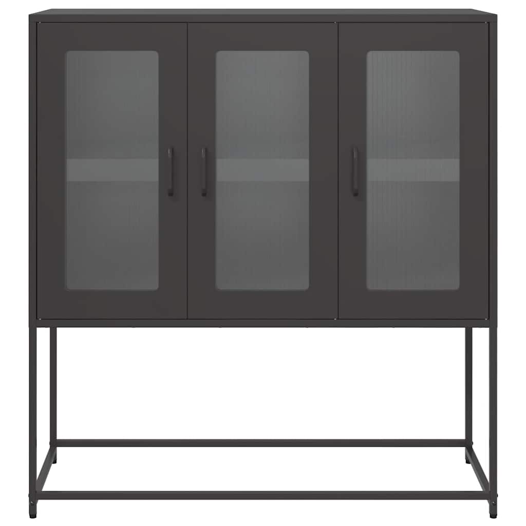 vidaXL Sideboard Black 100,5x39x107 cm Cold-rolled Steel