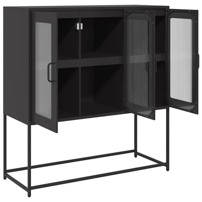 vidaXL Sideboard Black 100,5x39x107 cm Cold-rolled Steel
